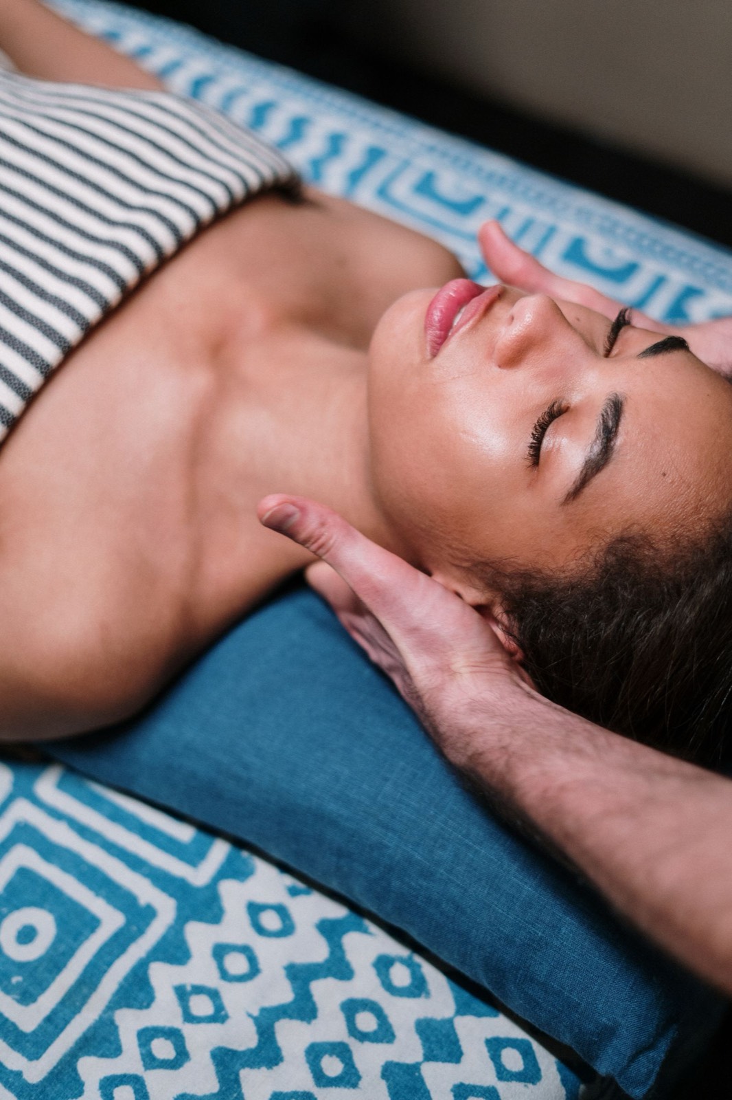 A relaxing facial massage during a rejuvenation session.